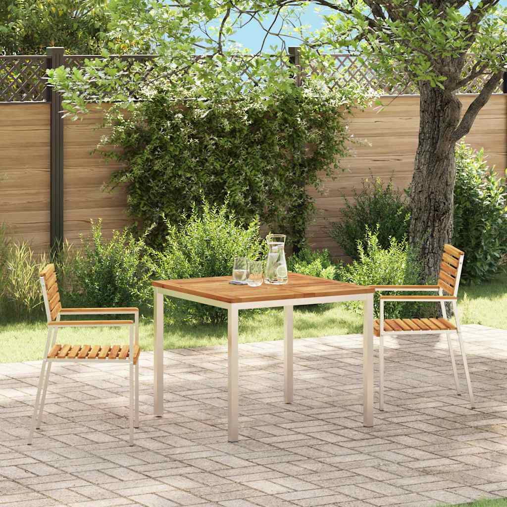 Gartenstuhl 6 pcs Massives Akazienholz und Edelstahl