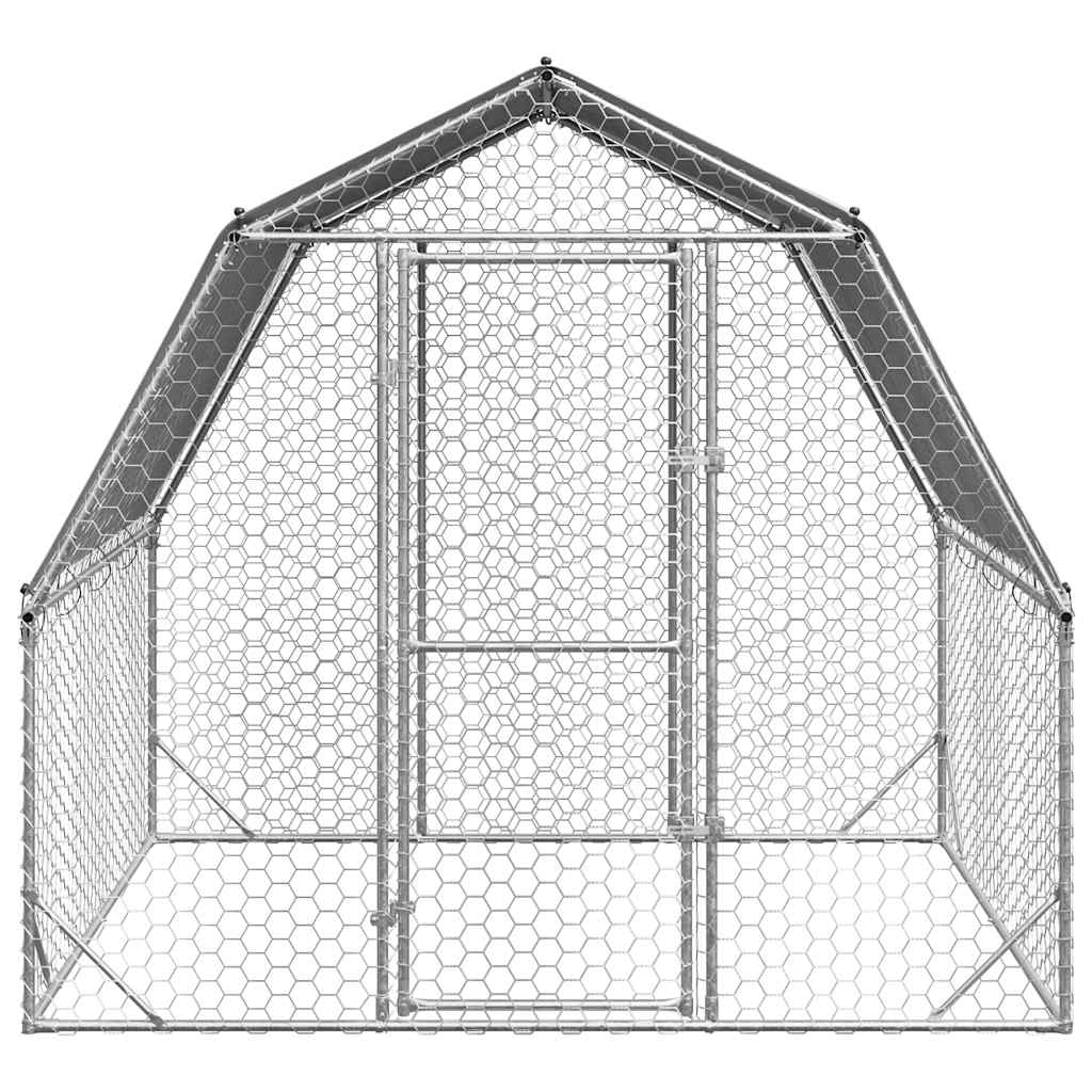 Hühnerstall 2,5x4x2,25 m Verzinkter Stahl