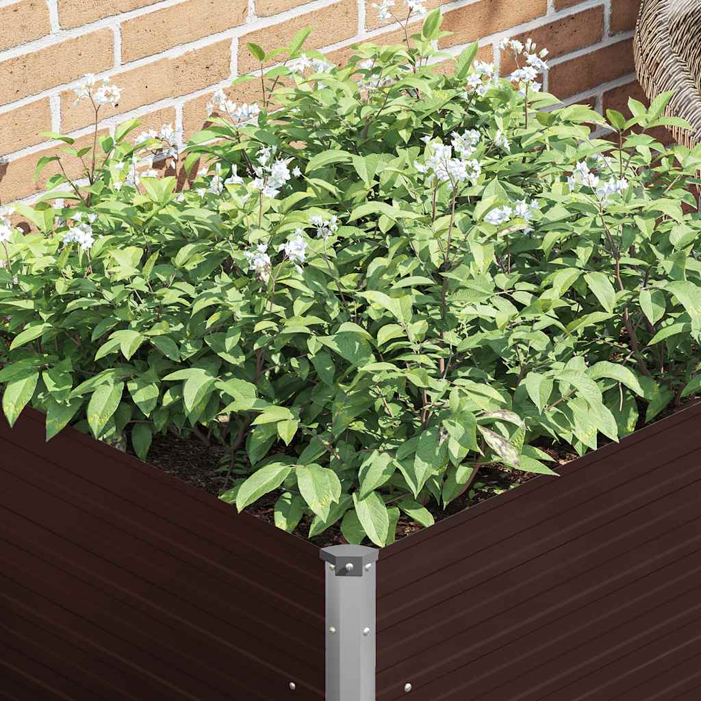 Hochbeet 100 x 100 x 77 cm Verzinkter Stahl Grau