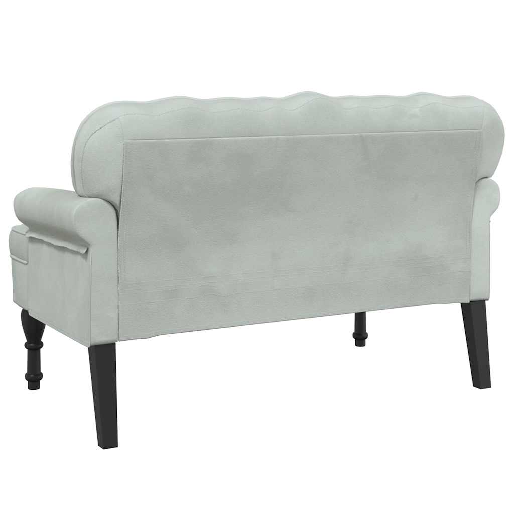 Sitzbank mit Rückenlehne Dunkelgrau 119,5x64,5x75 cm Samt