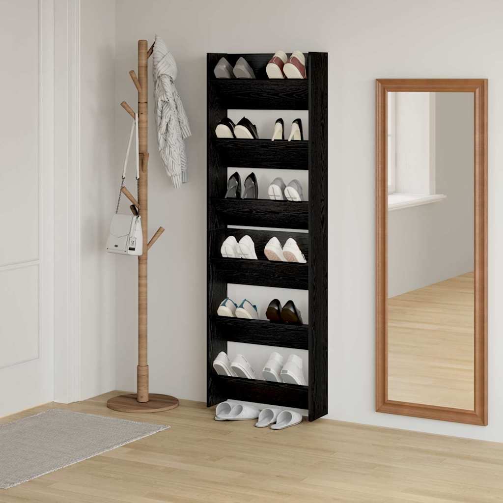 Wand-Schuhschränke 4 Stk. Weiß 60x18x60 cm Holzwerkstoff