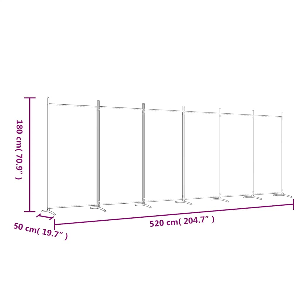 3-tlg. Raumteiler Weiß 260x180 cm Stoff