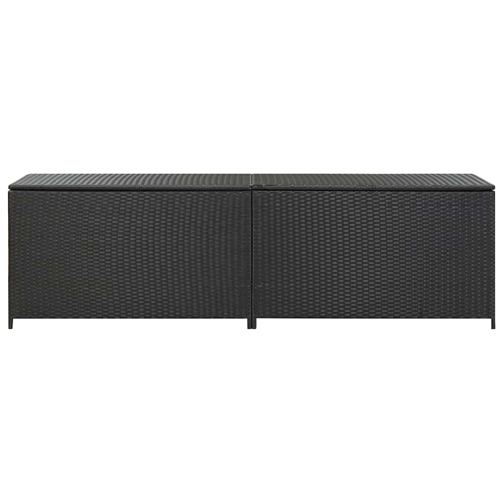 Gartentruhe Schwarz 283L Poly Rattan