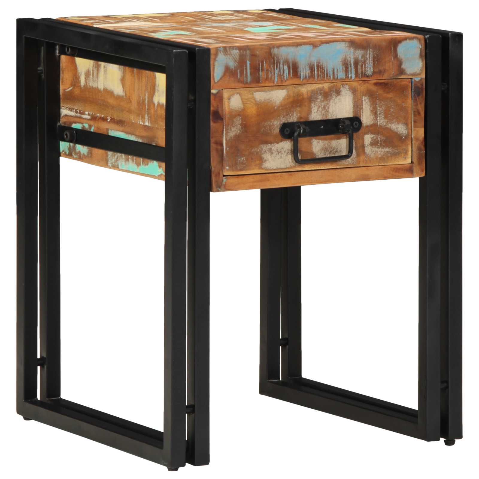 Beistelltisch mit Schubladen 40 x 40 x 50 cm Massivholz Mango