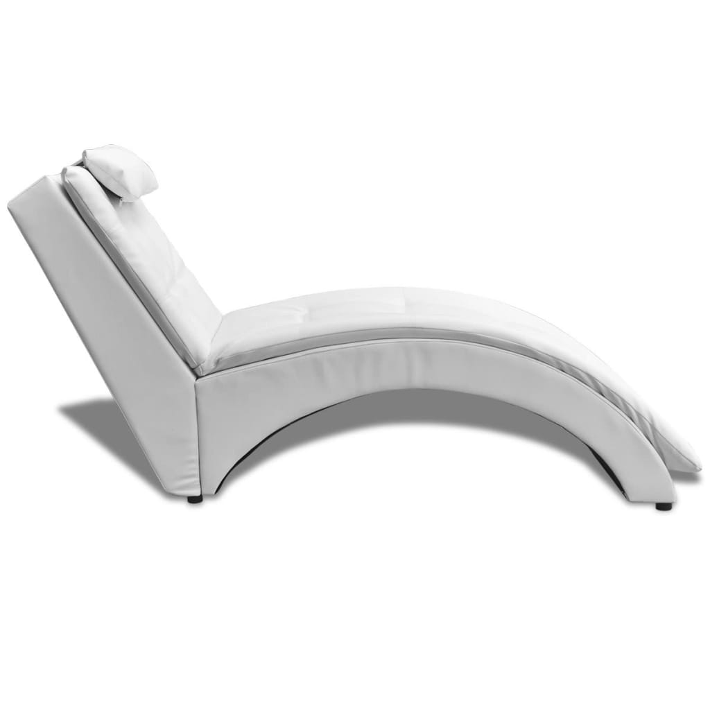 Chaiselongue mit Kissen Schwarz Kunstleder