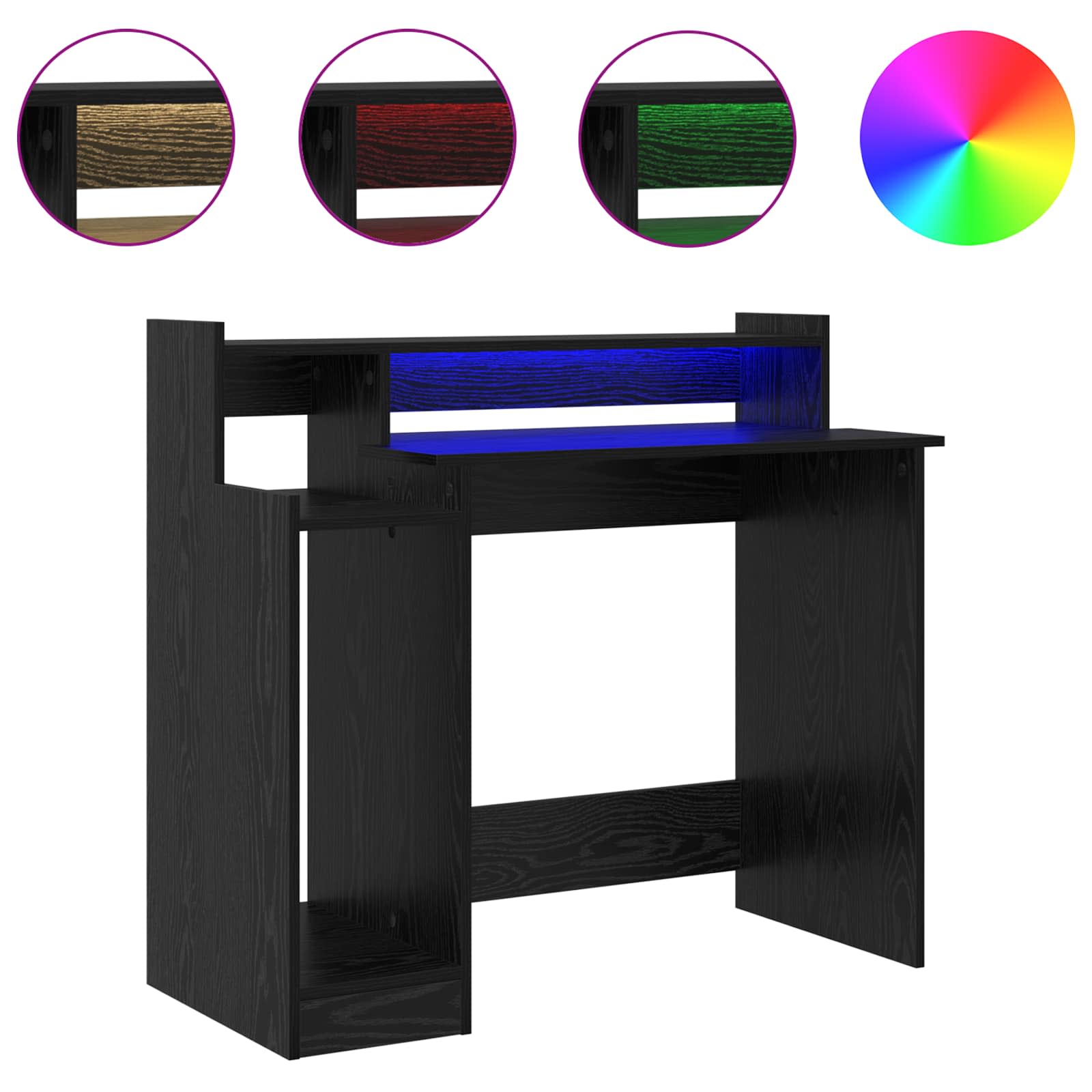Schreibtisch mit LEDs Weiß 97x45x90 cm Holzwerkstoff
