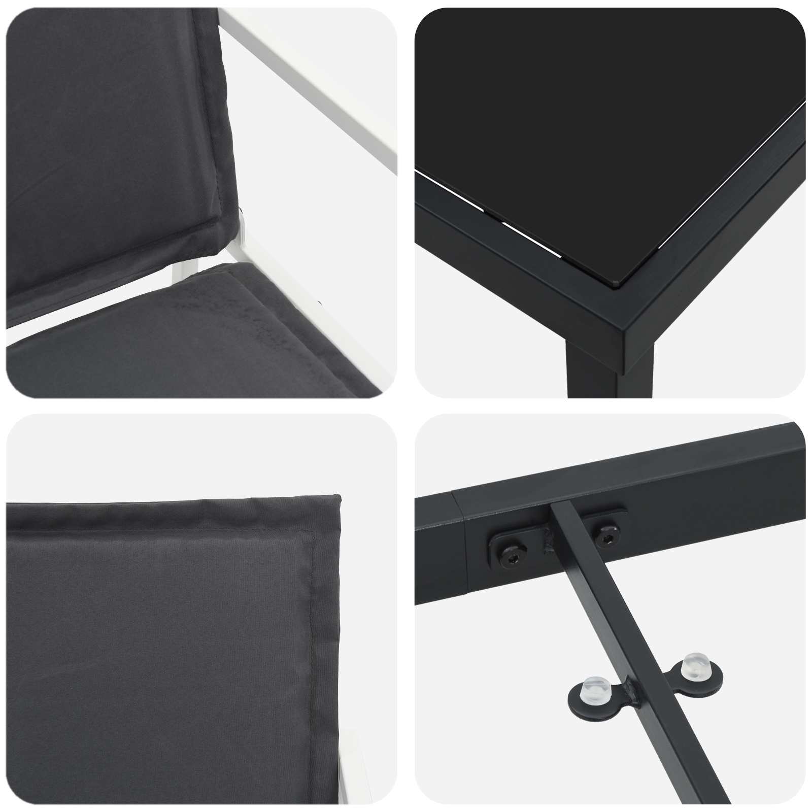 Garten Essgruppe 5 pcs Schwarz 140 x 70 x 73 cm