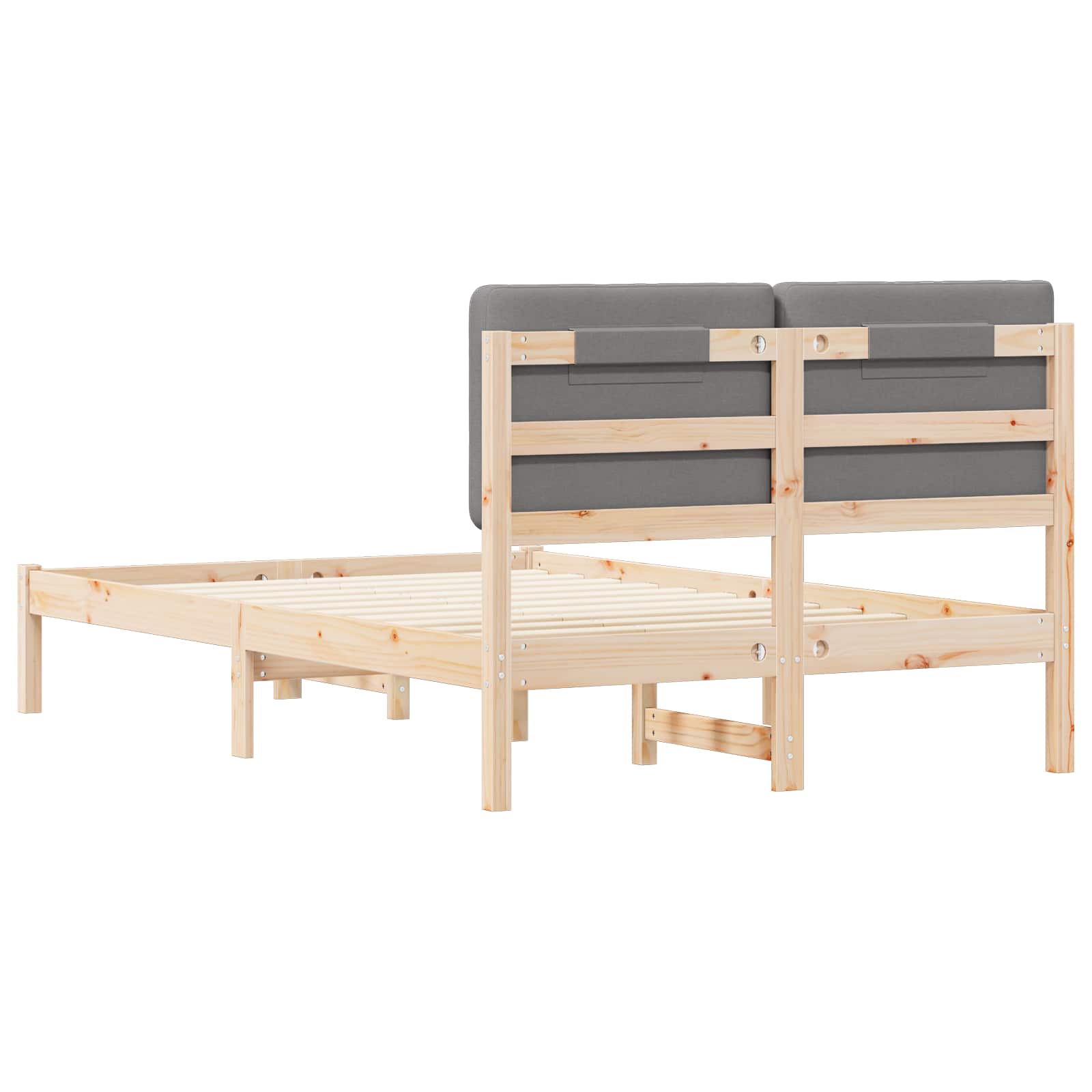 Bettgestell mit gepolstertem Kopfteil Hellgrau 200 x 200 cm