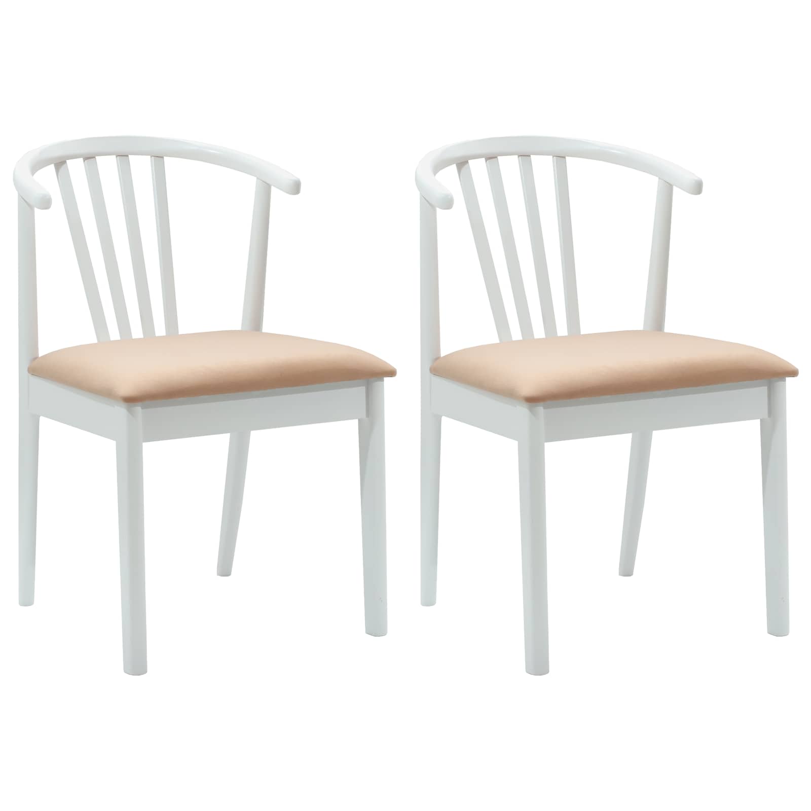 Esszimmerstuhl 2 pcs Hellbraun und hell Solides Gummiholz