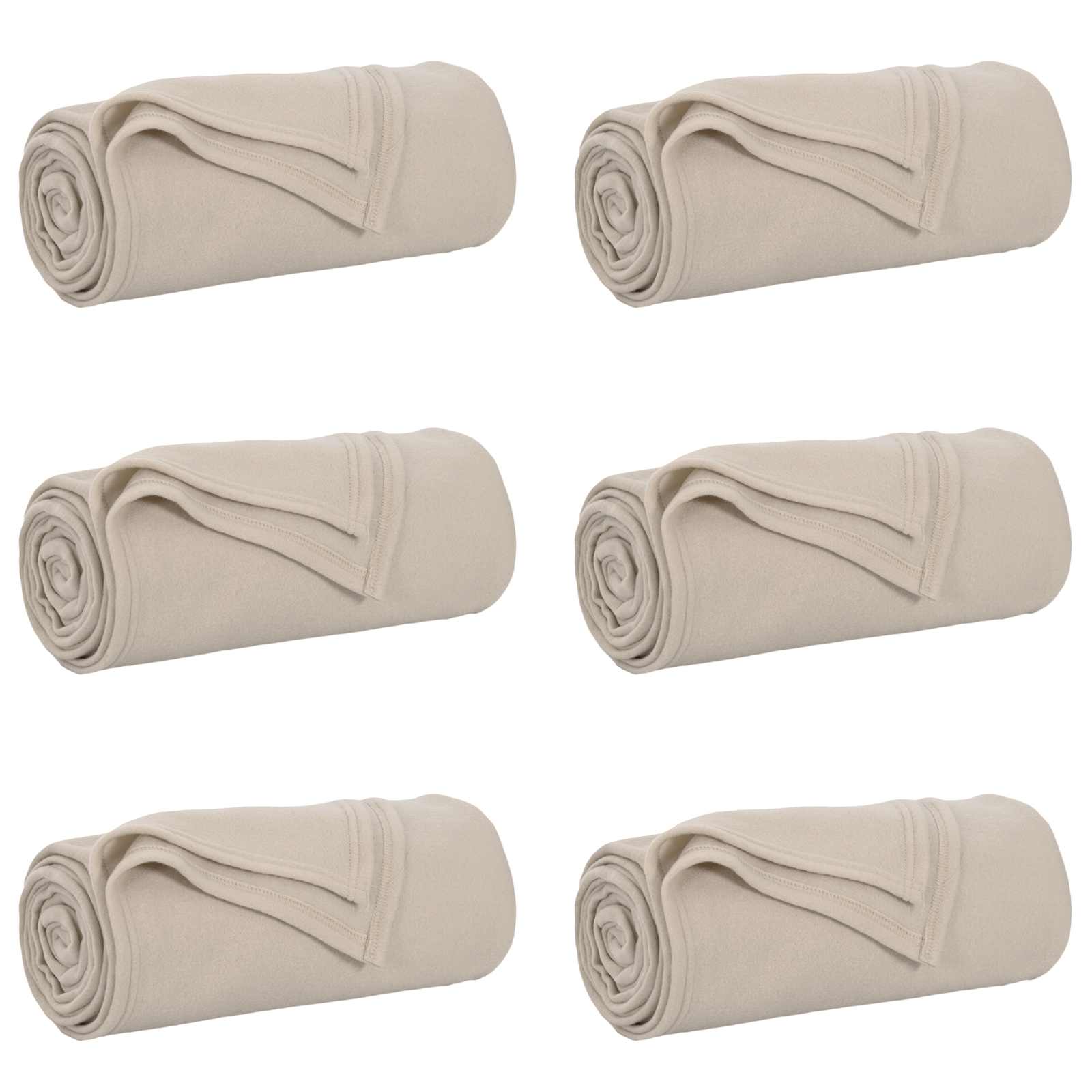 Überwurfdecke Beige 170 x 130 cm Fleece