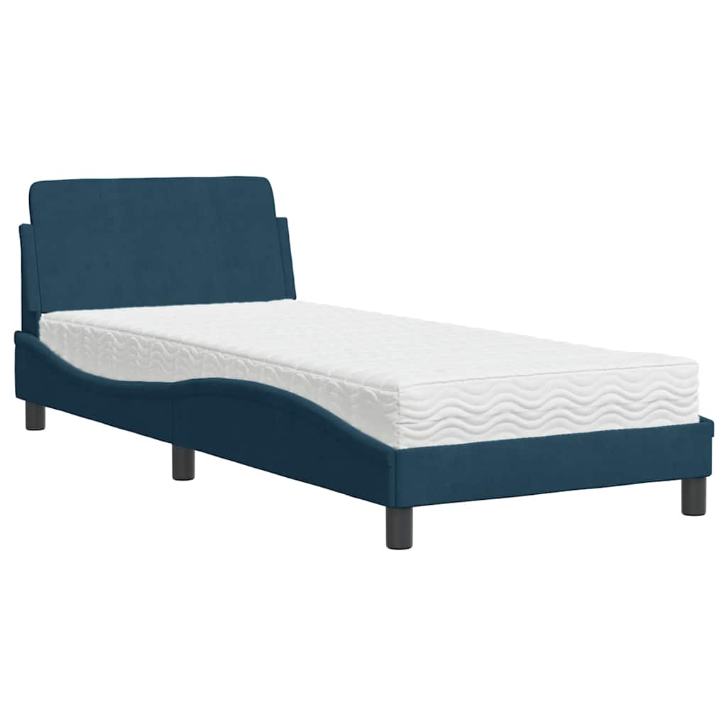 Bett mit Matratze "Dover" Hellgrau 80x200 cm Samt
