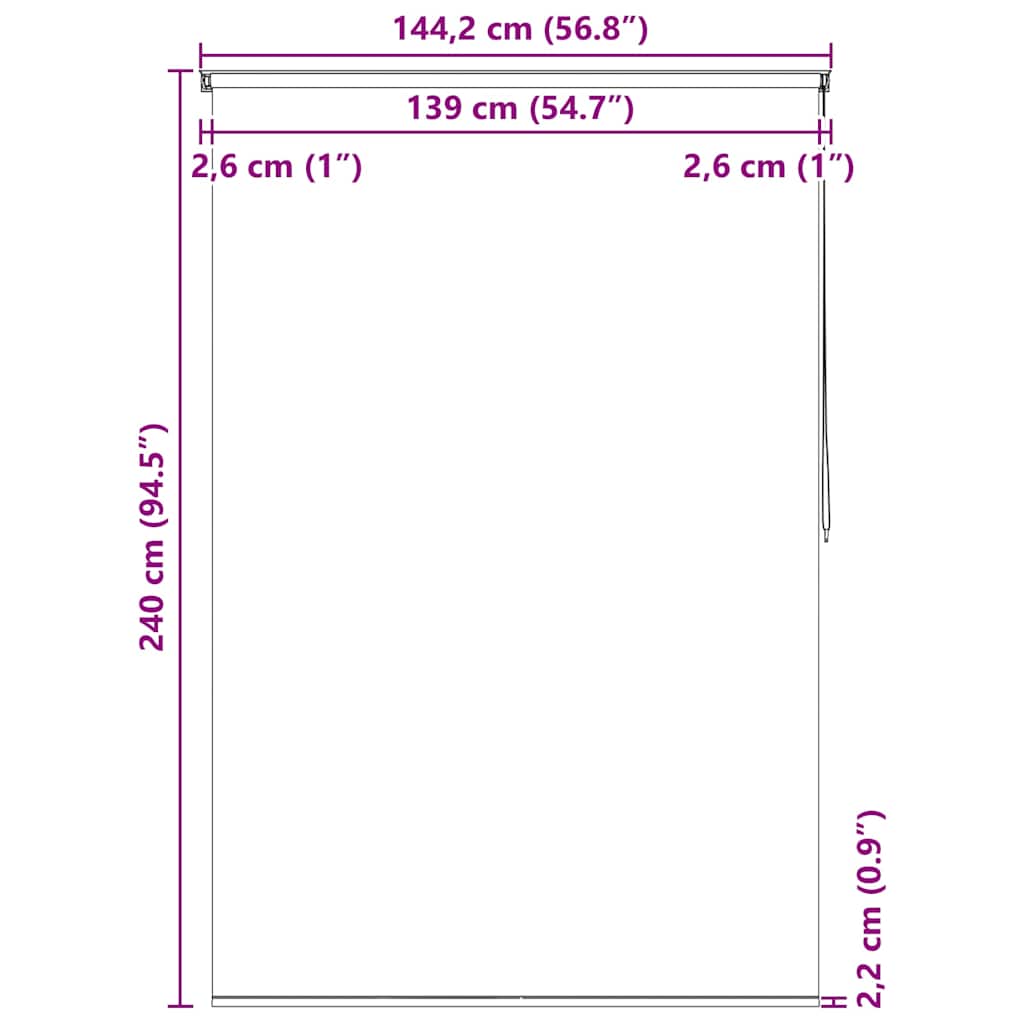 Duschrollo 80x240 cm Weiß