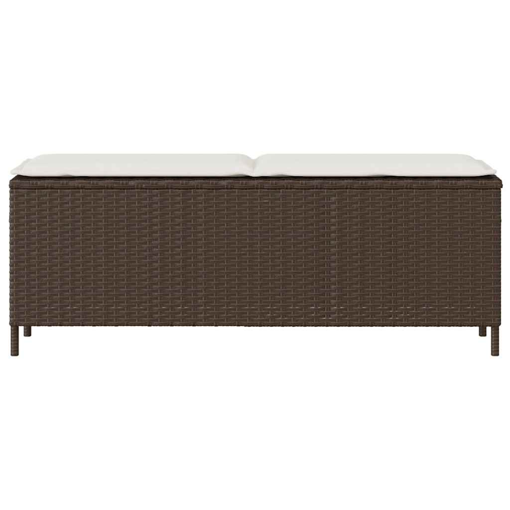 Gartenbank mit Kissen Schwarz 110x30x40,5 cm Poly Rattan