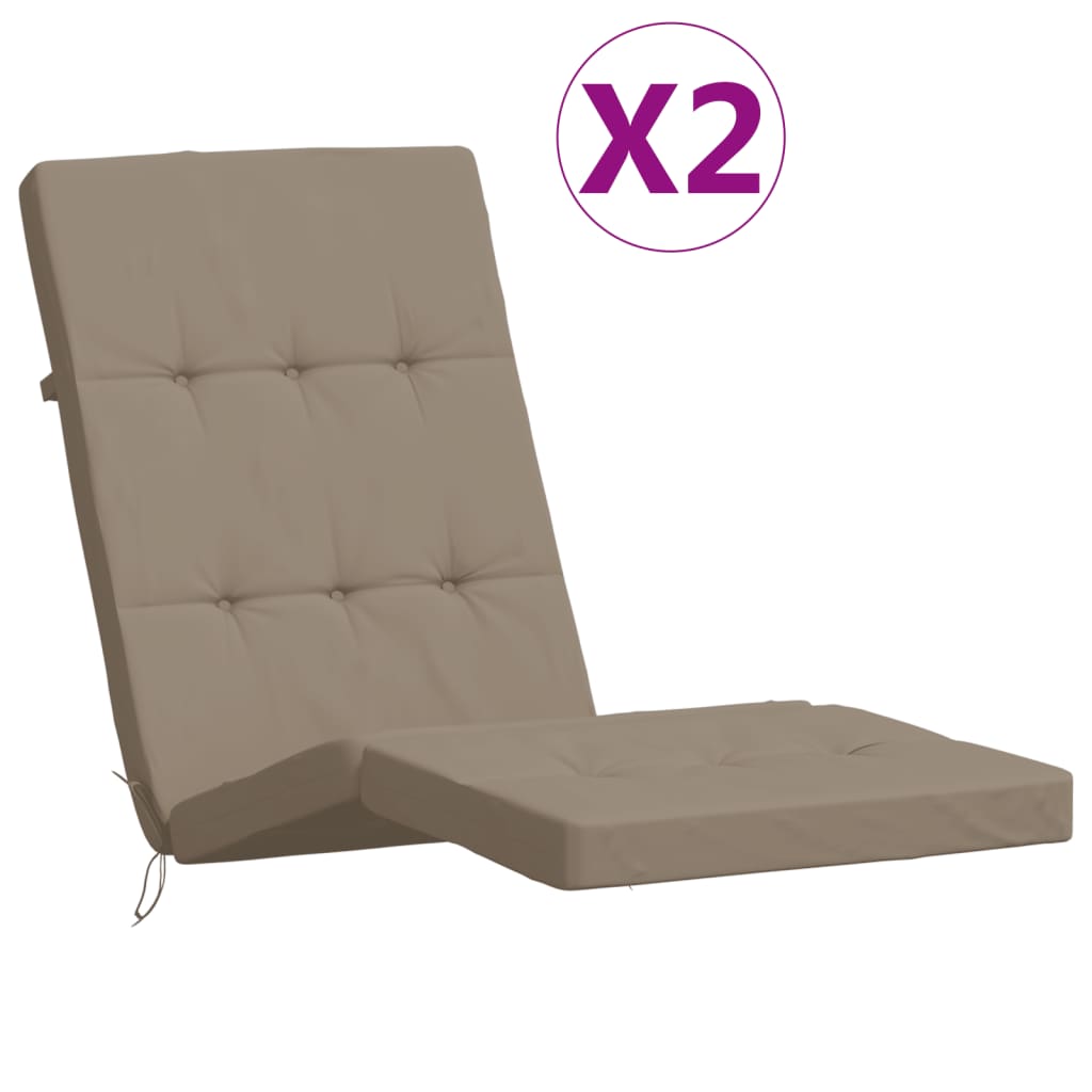 Liegestuhl-Auflagen 2 Stk. Creme Oxford-Gewebe