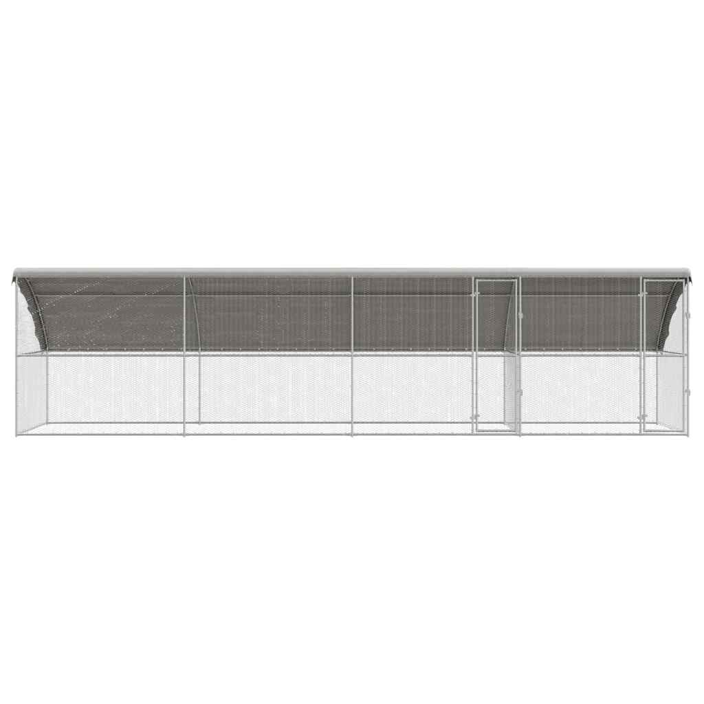 Hühnerkäfig 2 pcs Silber 400 x 200 x 200 cm Verzinkter Stahl