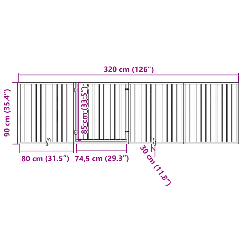 Hundegitter Faltbar 3 Paneele 150 cm Pappelholz