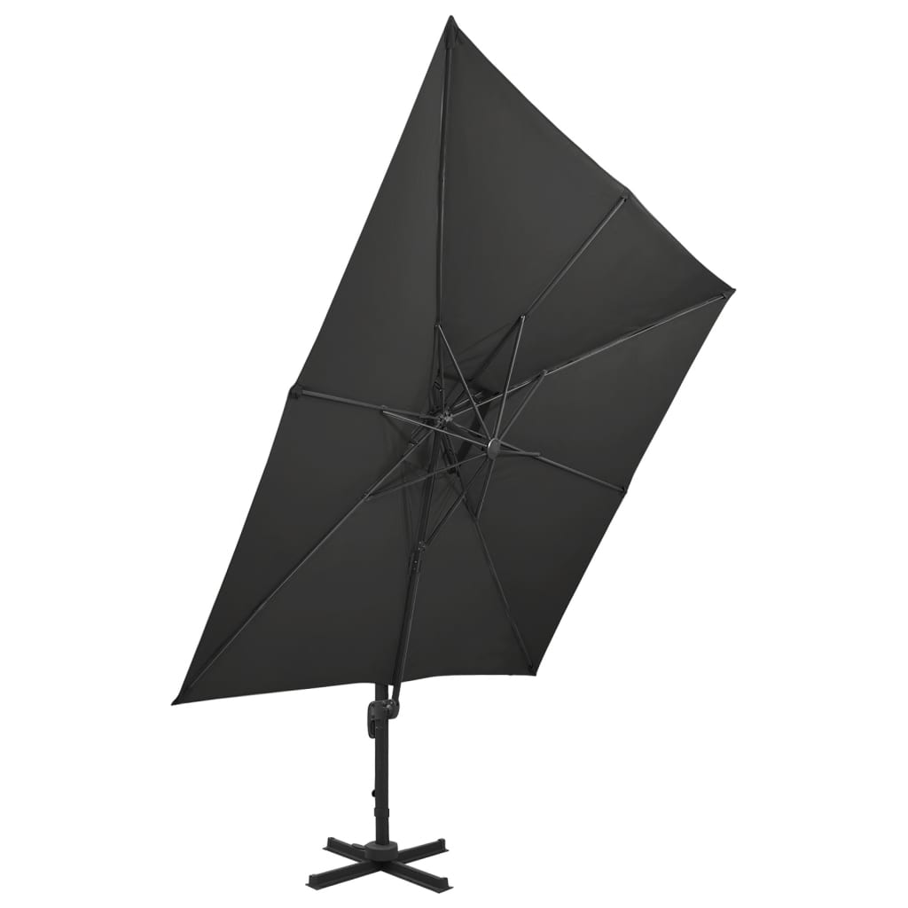 Ampelschirm mit Doppeldach 300 x 300 cm Sand