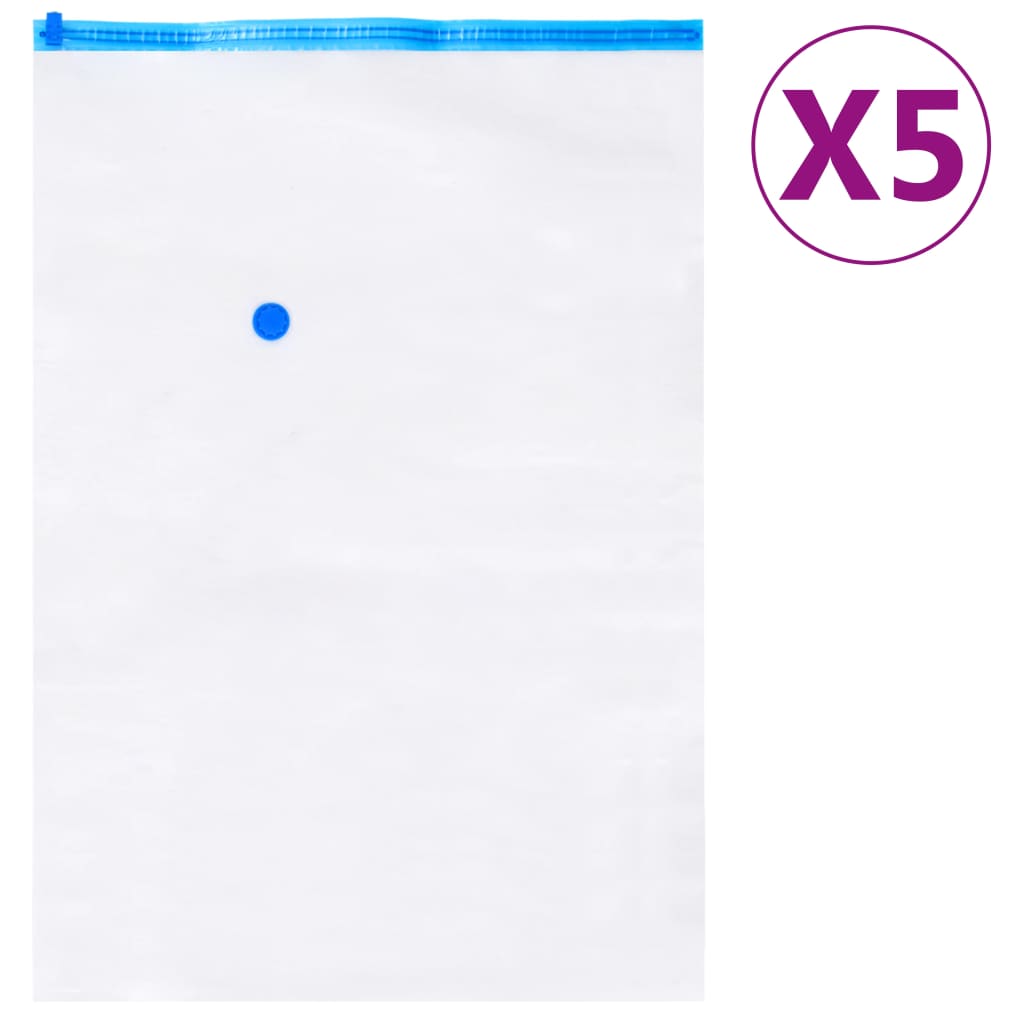 Aufbewahrungstaschen 5 pcs Transparent und Blau 70 x 50 cm