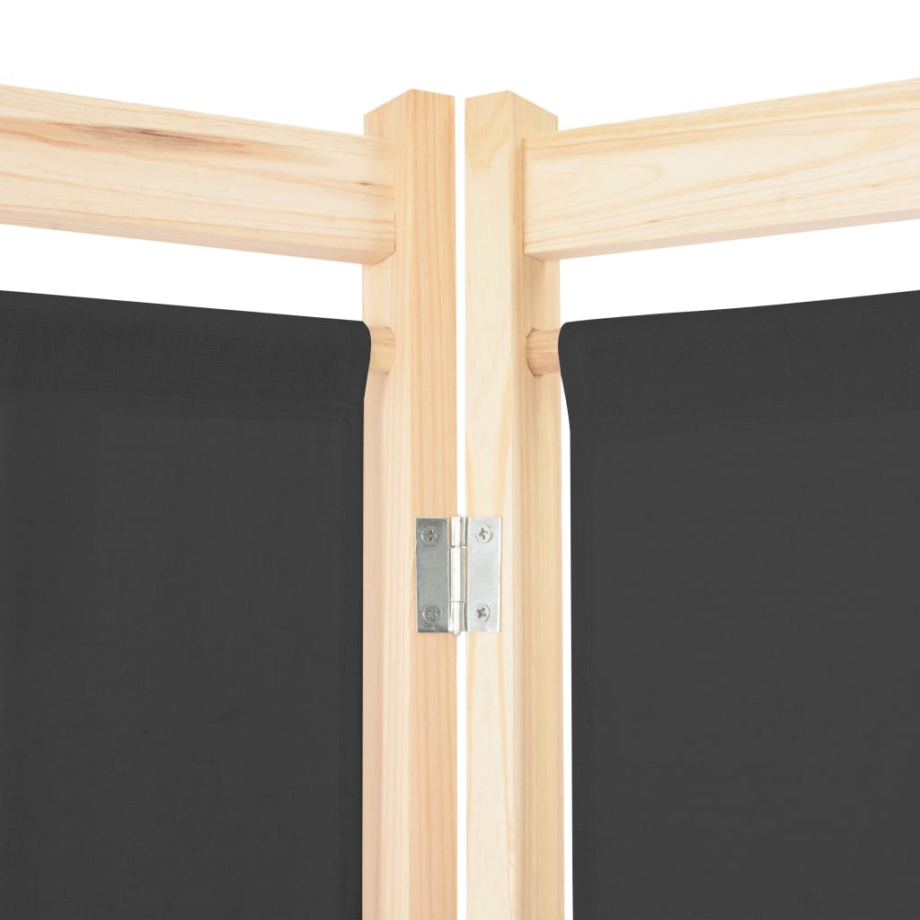 5-teiliger Raumteiler Creme 200 x 170 x 4 cm Stoff