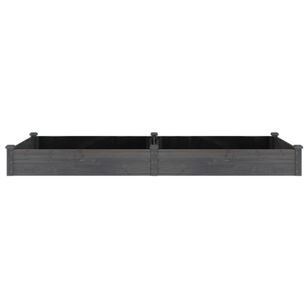 Hochbeet mit Einsatz Grau 120x45x25 cm Massivholz Tanne