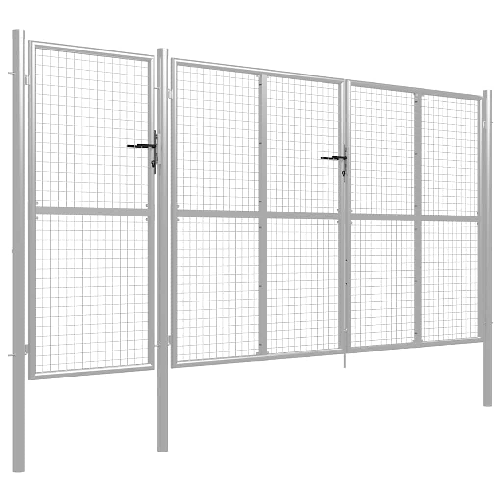 Gartentor aus Stahl 350 x 75 cm Grün