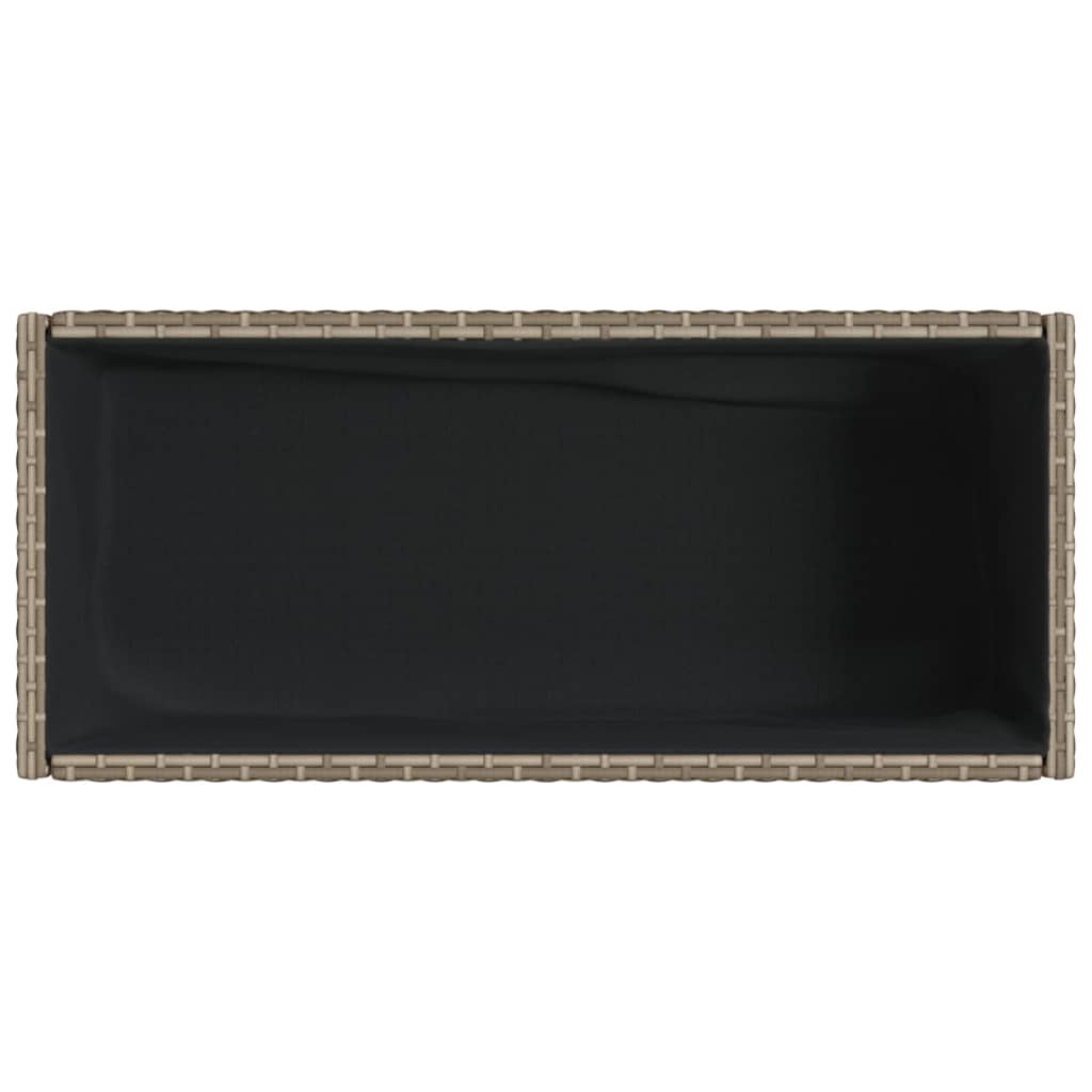 Hochbeete mit Ablage 2 Stk. Schwarz 70x28x70 cm Poly Rattan