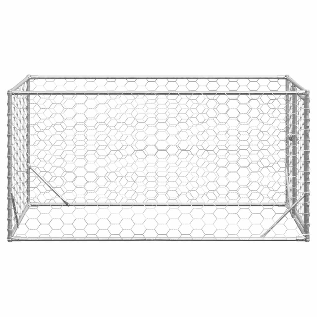 Outdoor-Hundezwinger mit Tür 2x4x1 m Verzinkter Stahl