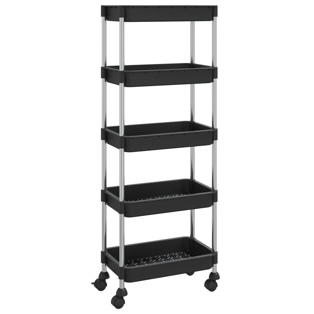 Küchenwagen 5 Etagen Türkis 42x29x128 cm Eisen und ABS