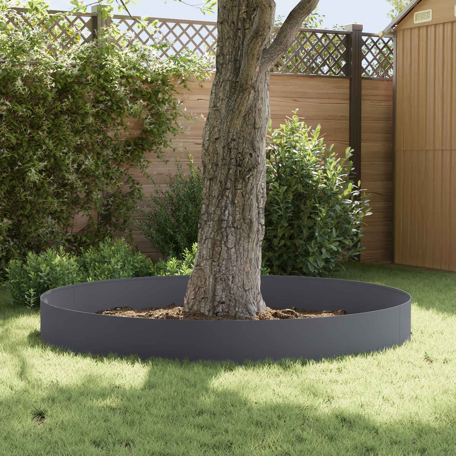 Raseneinfassung 10 pcs 100 x 12 cm Stahl Anthrazit