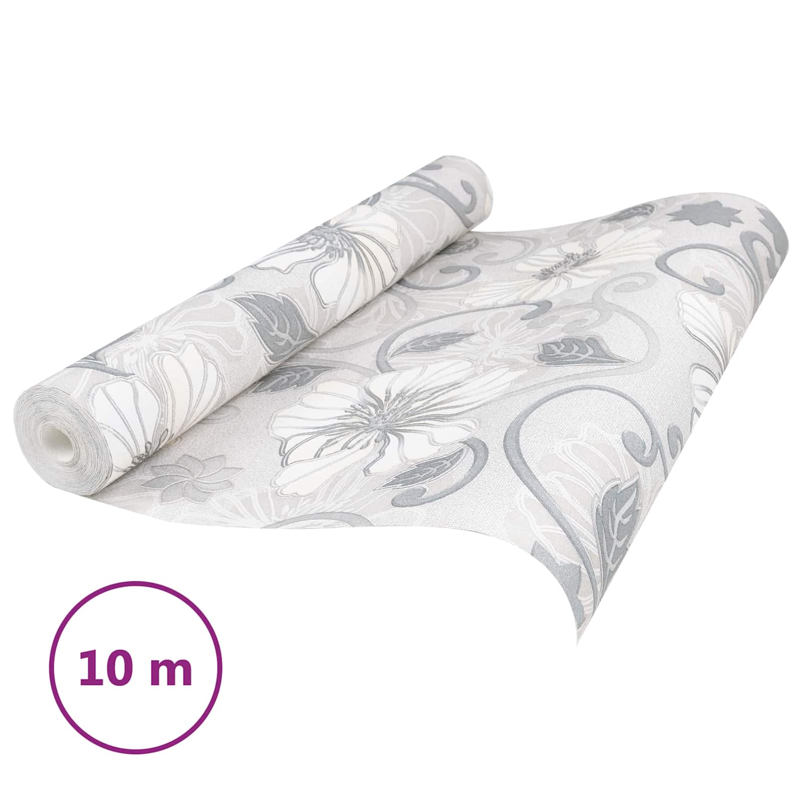 3D Solid Tapete Gestreift Grau 10 x 0,53 m Vliesstoff