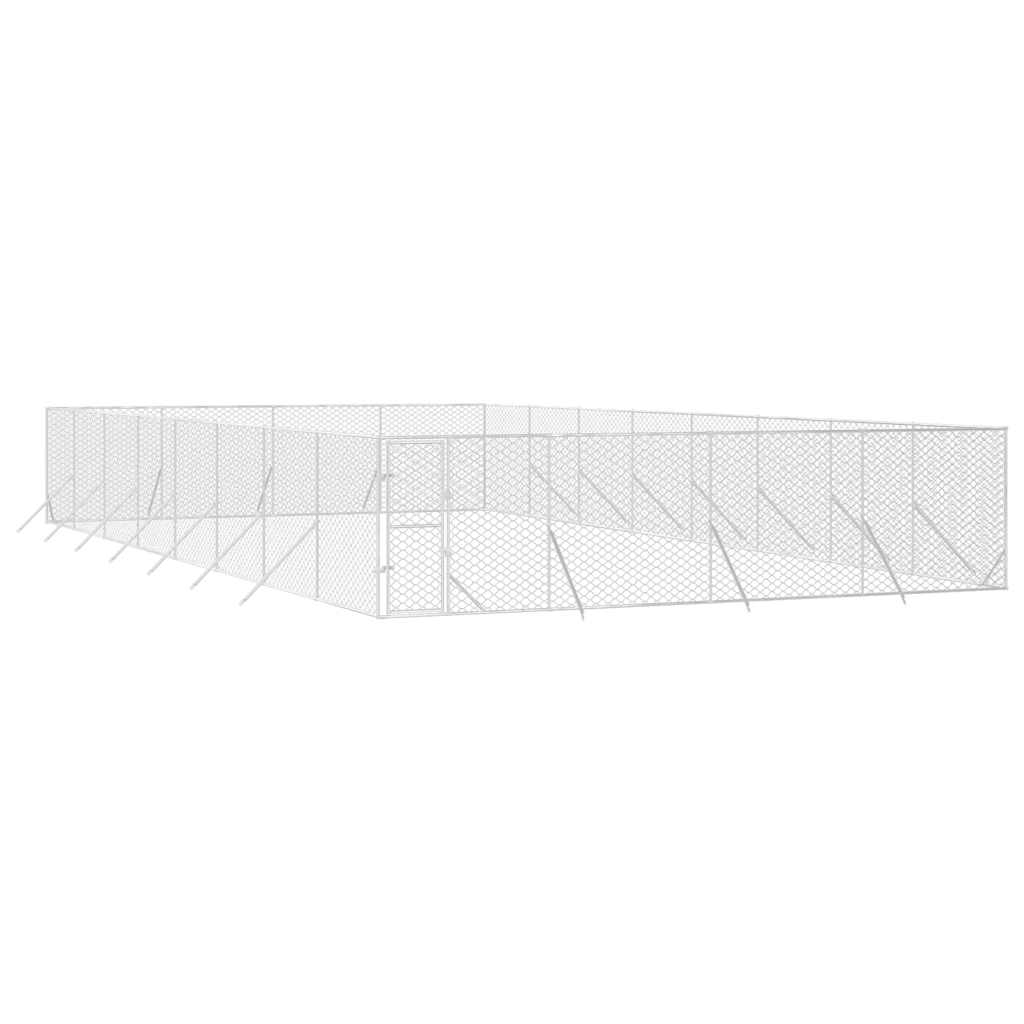 Outdoor-Hundezwinger Silbern 2x2x2 m Verzinkter Stahl