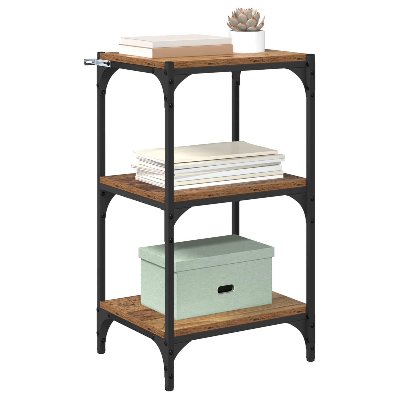 Bücherregal Schwarz 40x33x70,5 cm Holzwerkstoff und Stahl