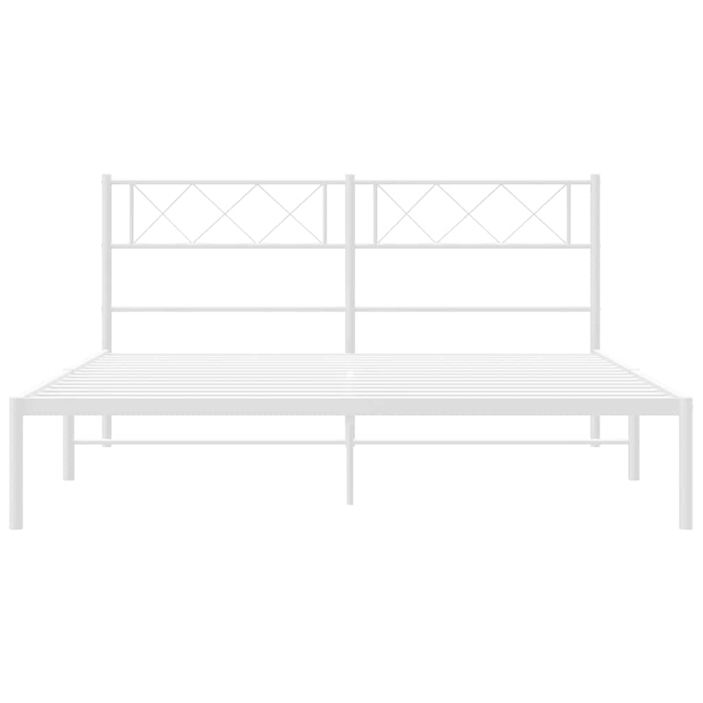 Bettgestell mit Kopfteil Metall Schwarz 100x190 cm