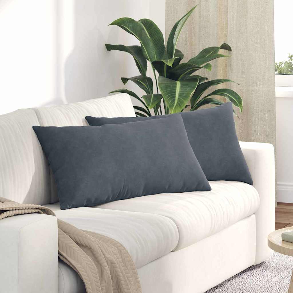 Sofakissen 2 Stück Blau 50 x 30 cm Cordstoff