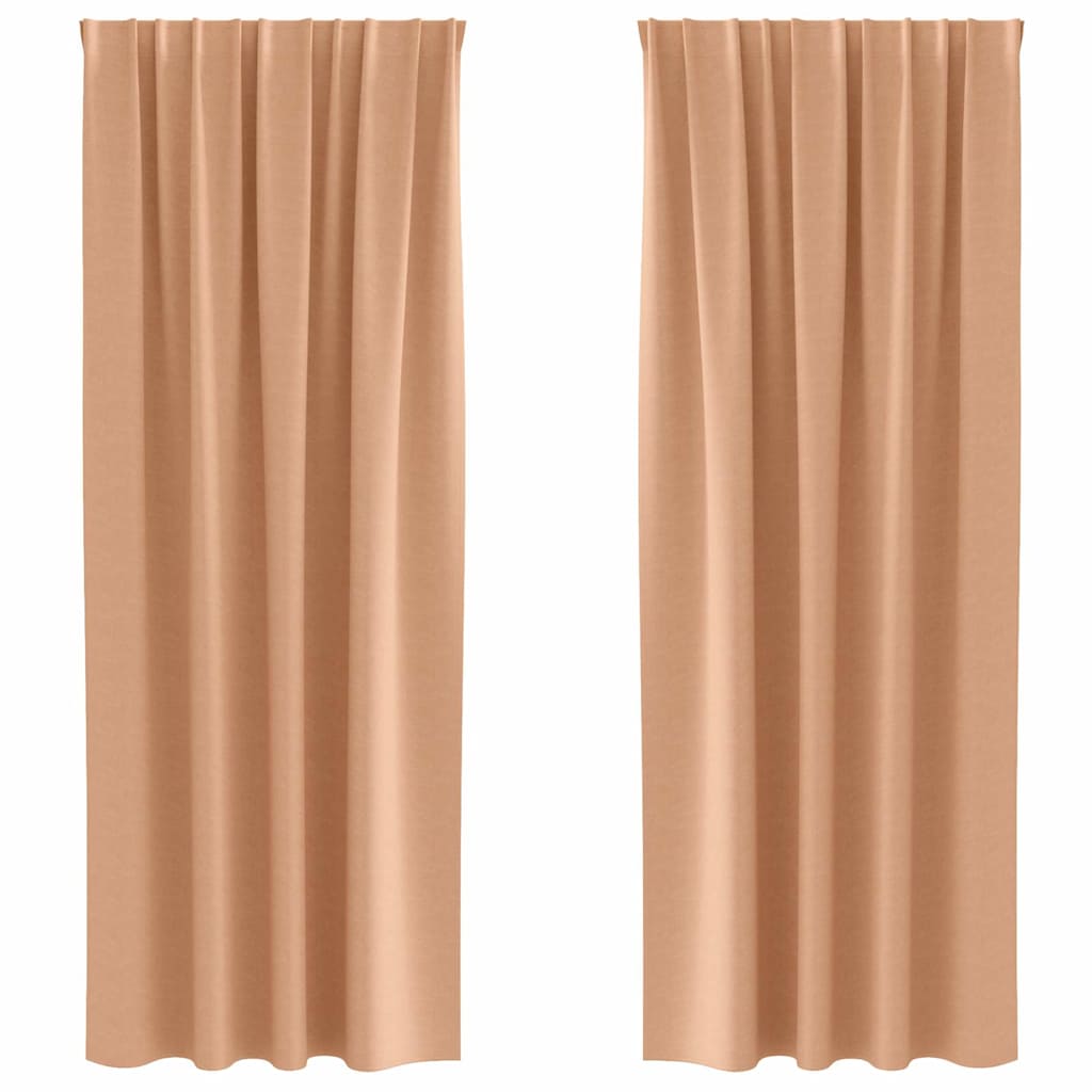 Verdunkelungs-Vorhänge mit Ringen 2 pcs Beige 140 x 140 cm
