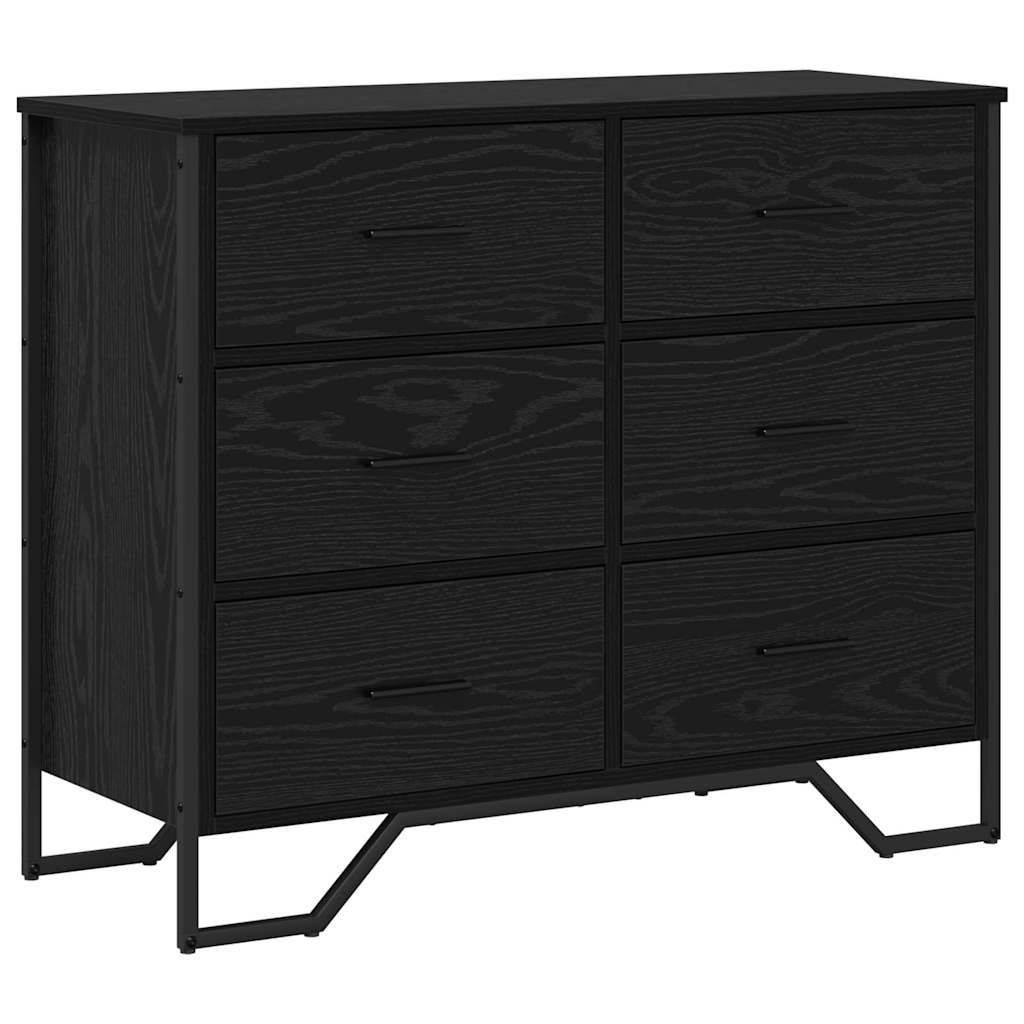 Kommode Schwarz 91x35,5x74,5 cm Holzwerkstoff