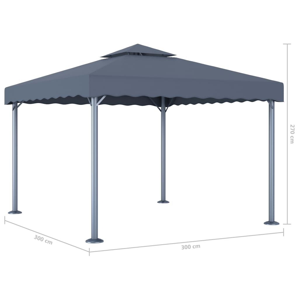 Pavillon Taupe 3x3 m Aluminium und Stahl