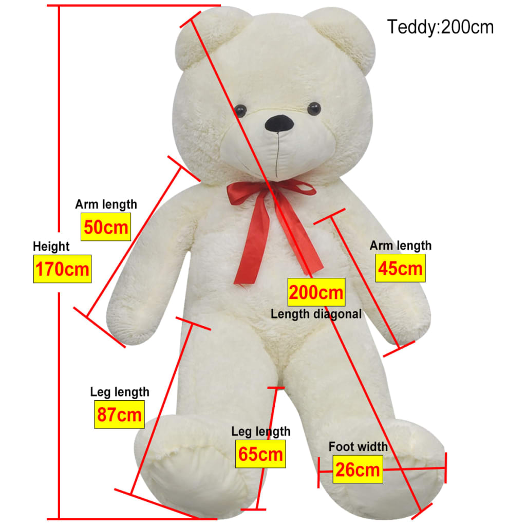 Weicher XXL-Plüsch-Teddybär Weiß 85 cm