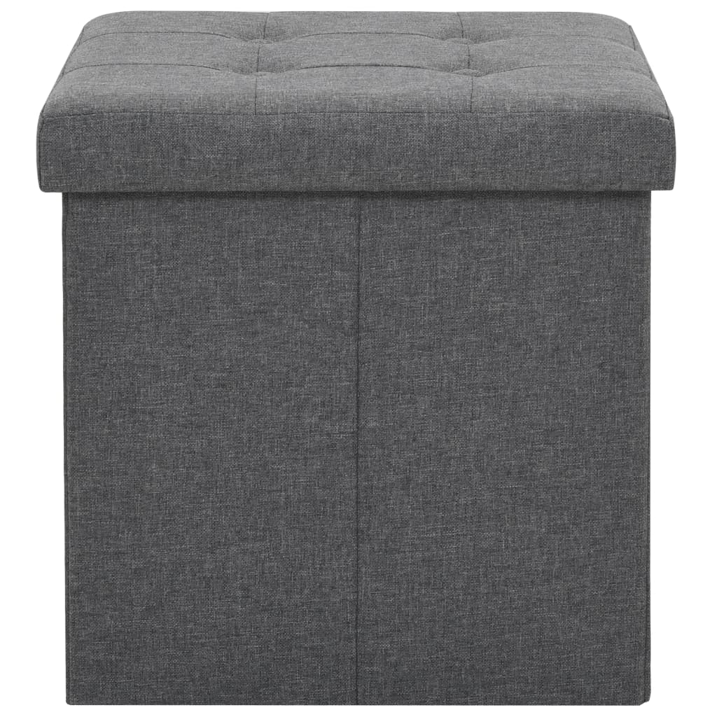 Hocker mit Stauraum Cremeweiß Leinenoptik