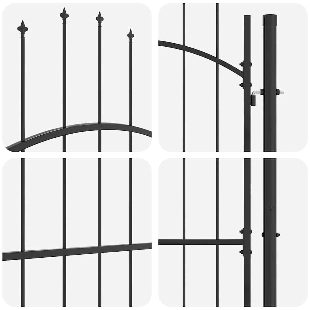 Gartentor Woerden Stahl 1x1 m Schwarz