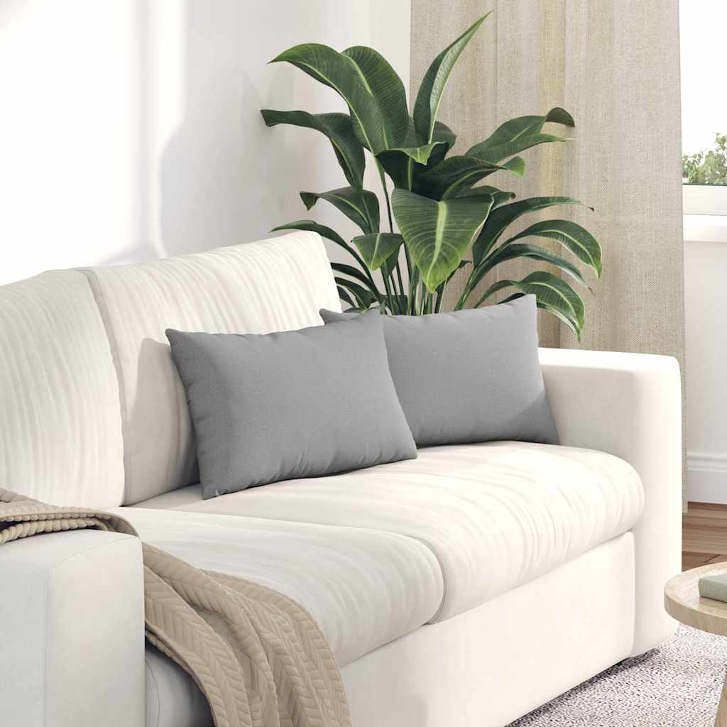 Sofakissen 2 pcs Hellgrau 50 x 30 cm Stoff
