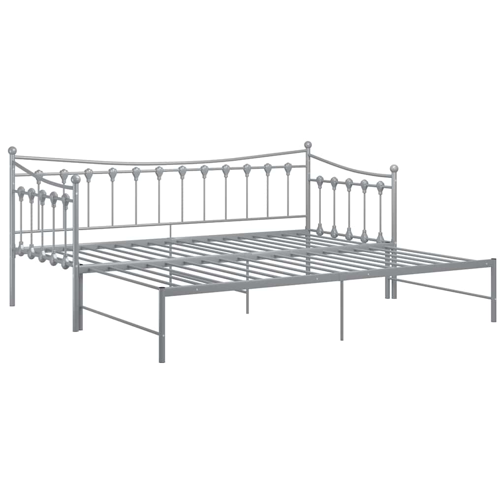 Ausziehsofa Bettgestell Schwarz Metall 90x200 cm