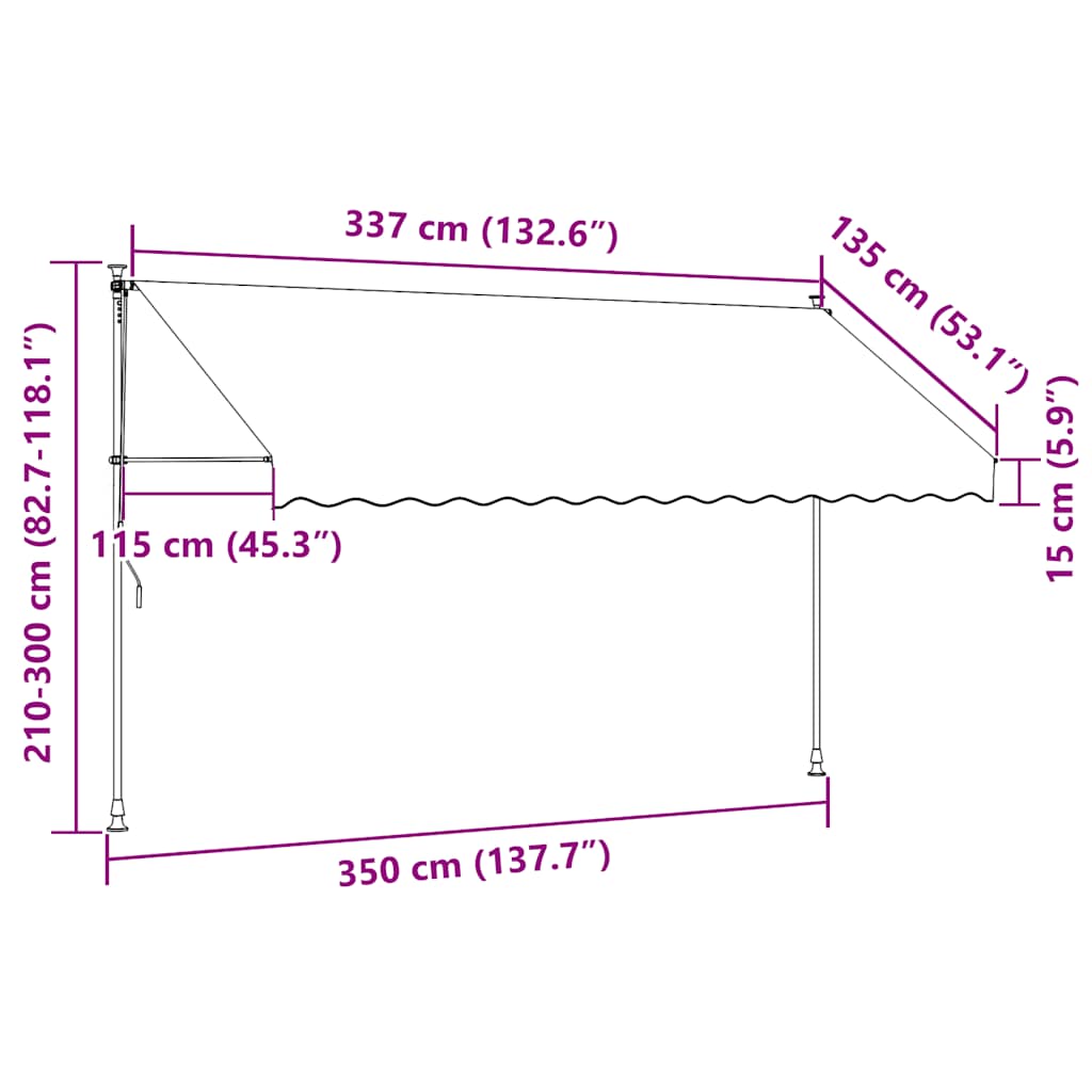Einziehbare Markise Handbetrieben 150 cm Anthrazit