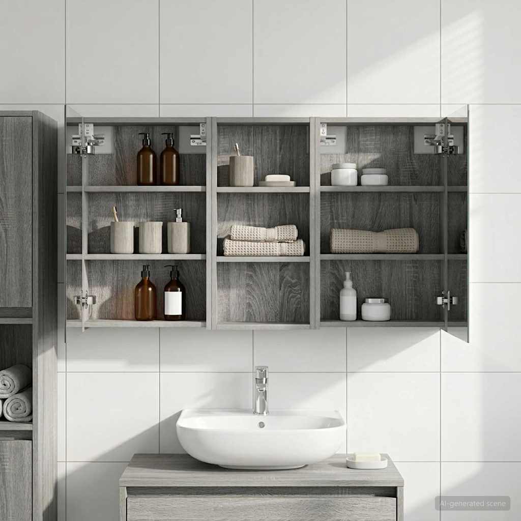 Badezimmerschrank-Set 3 pcs 80 x 10,5 x 50 cm Holzwerkstoff