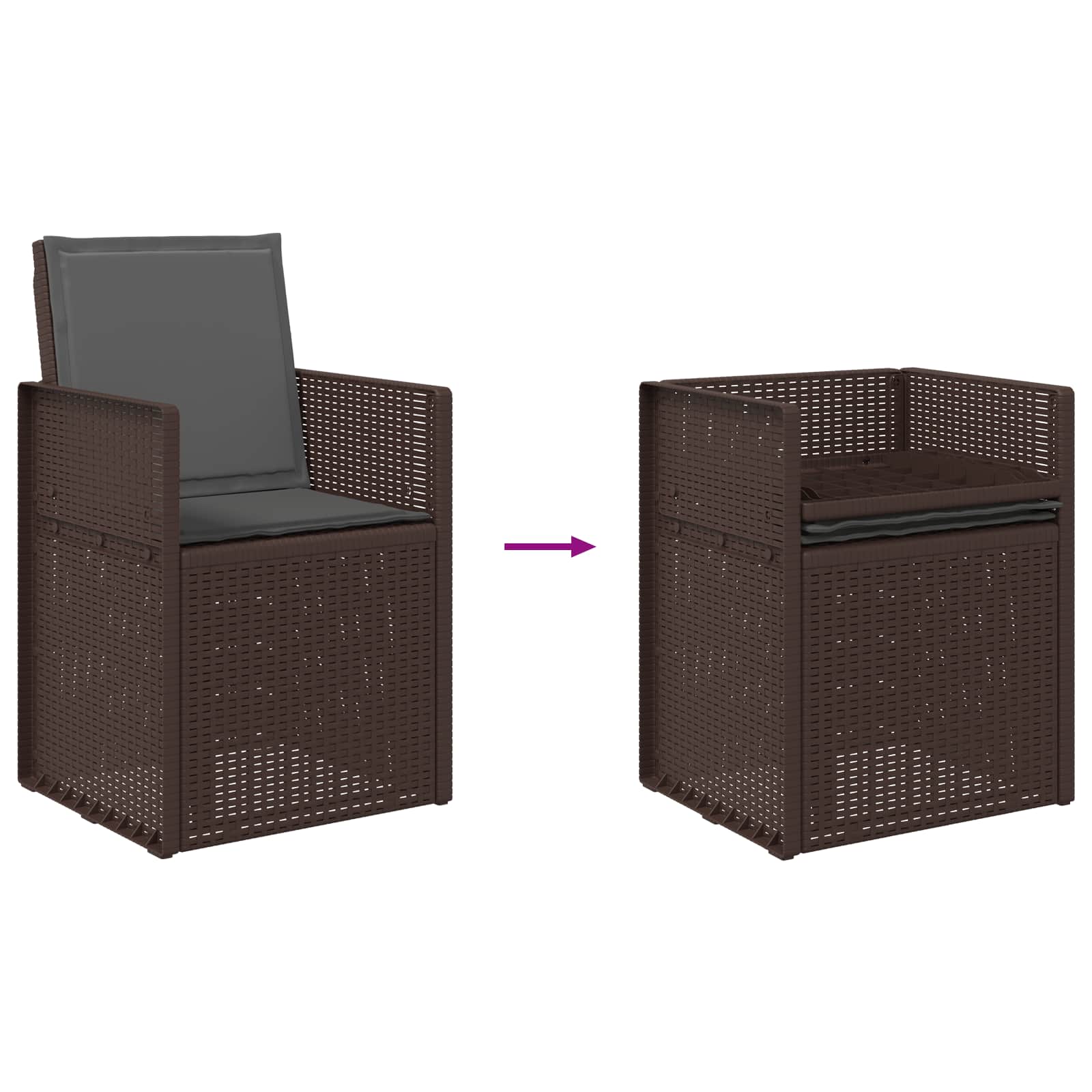 Garten Esszimmerstühle 2 pcs Weiß und Hellgrau PP