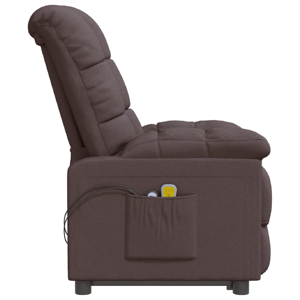 Massagesessel Elektrisch Dunkelgrau Stoff