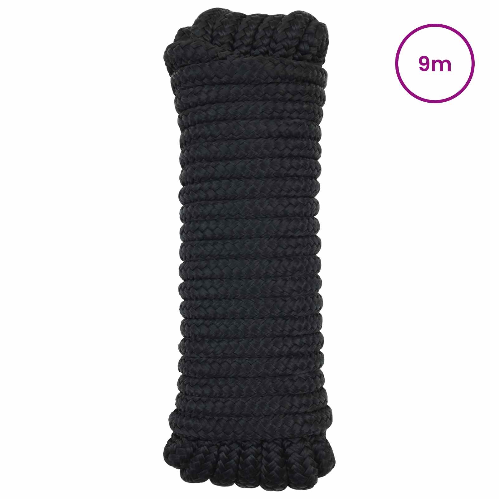 Bootsseil 6 m 1 Weiß und Schwarz Polyester