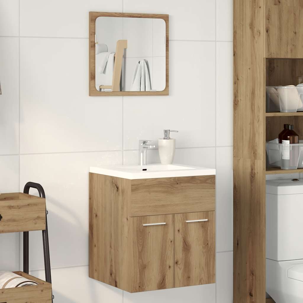 2-tlg. Badmöbel-Set Weiß Holzwerkstoff