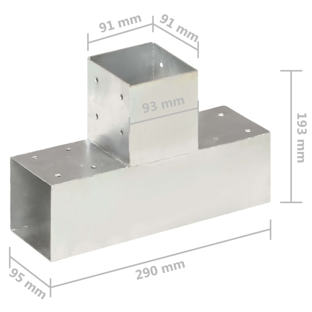 Pfostenverbinder L-Form Verzinktes Metall 71 x 71 mm
