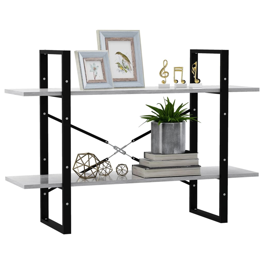 Bücherregal 2 Fächer Weiß 100x30x70 cm Holzwerkstoff